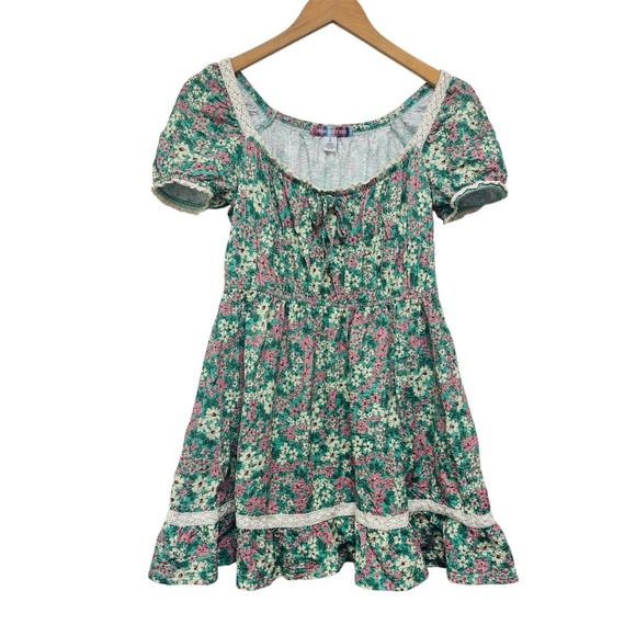 Urban Outfitters Alice Green Floral Mini Dress - Picture 3 of 13